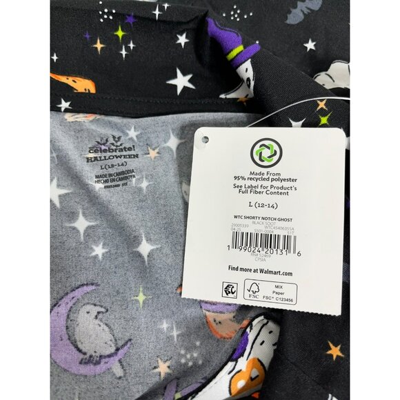 Womens Halloween GHOSTS Pajama 2 Piece Set Top & Shorts Large - Picture 6 of 8